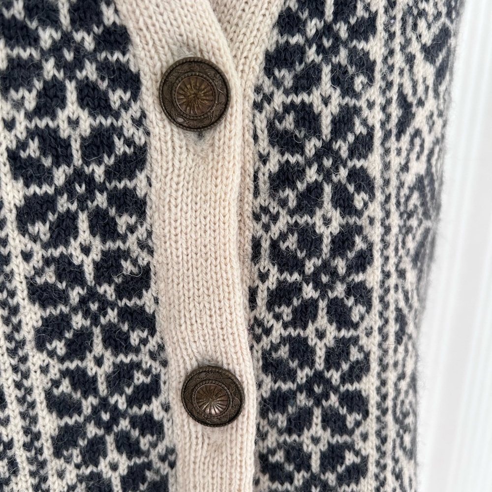 Vintage Norwear 100% Icelandic Wool Sweater Vest Fair Isle Large - Picture 4 of 6
